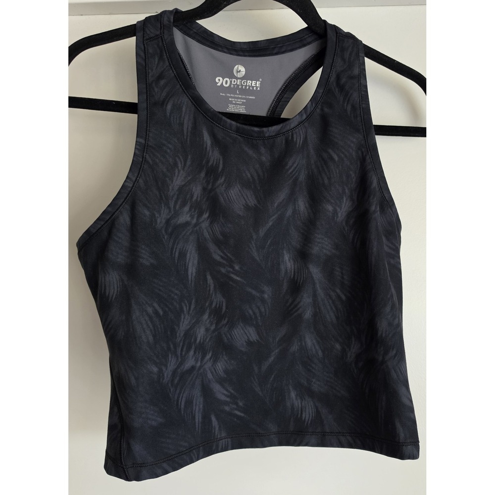 90 Degree by Reflex Women Tank Top Large Black Sport Activewear